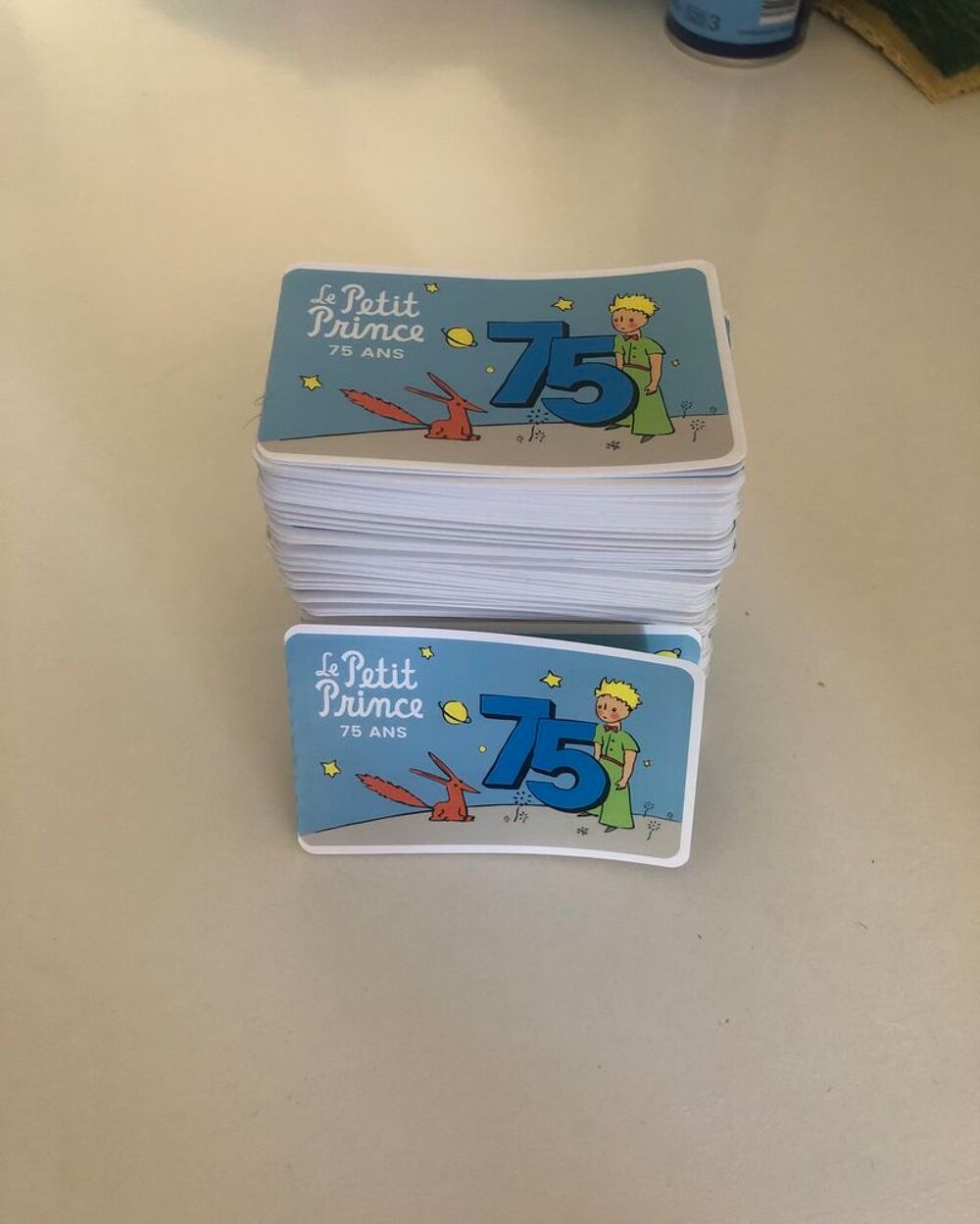 Carnet de 12 timbres petit prince lettre verte 