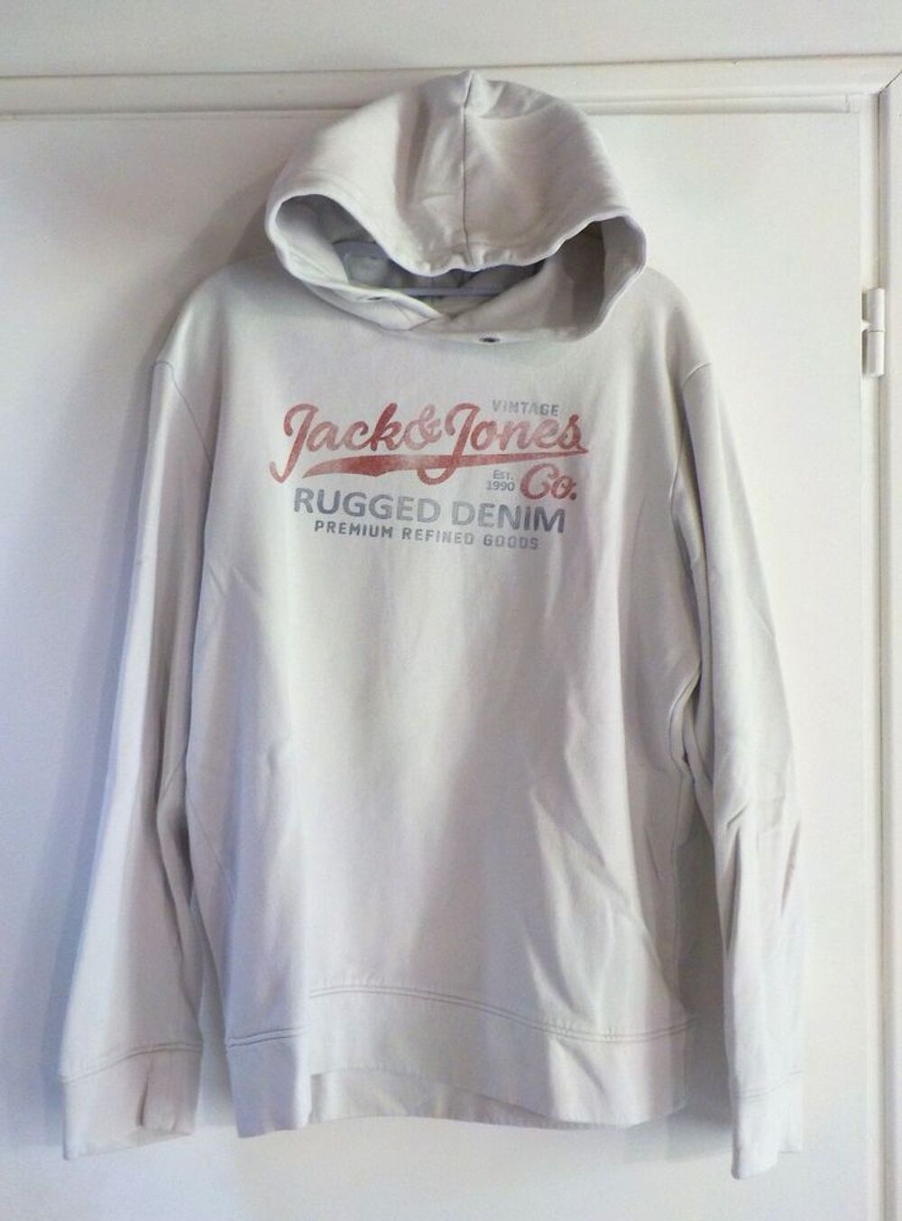 SWEAT JACK &amp; JONES BLANC A CAPUCHE TAILLE L Vêtements