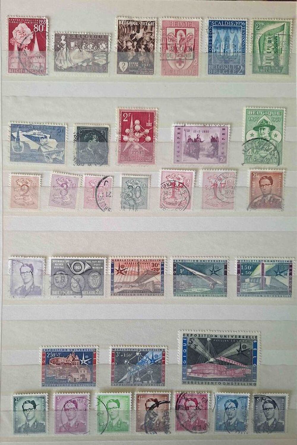 S&eacute;rie de timbres de collection de Belgique 