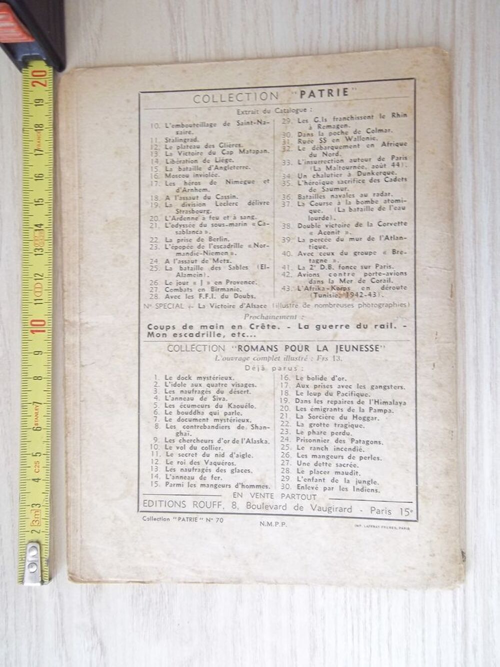 revue collection militaire "patrie" N&deg;70 1948 vintage 