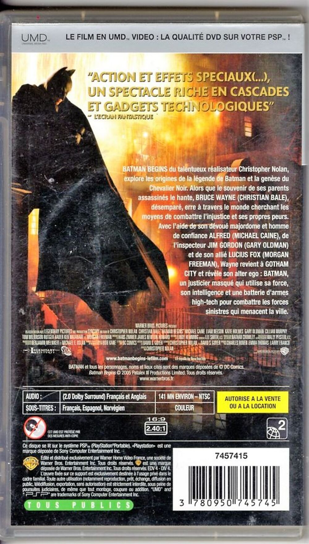  Batman begins - UMD Video for PSP - Warner video - 2005 Consoles et jeux vidéos