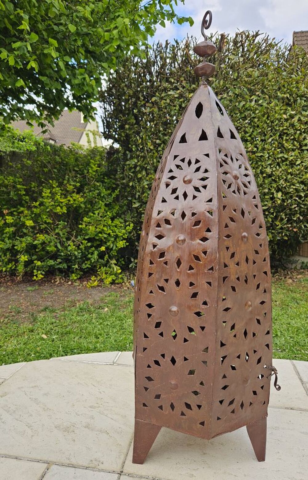 Lanterne en fer forg&eacute;, pi&egrave;ce unique artisanale, faite main Décoration