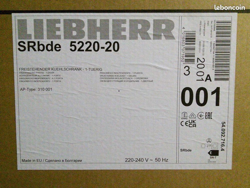 R&eacute;frig&eacute;rateur cong&eacute;lateur SIDE by SIDE LIEBHER Electroménager