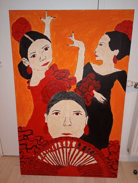 Peinture sur toile danseuses espagnoles Paris 17 (75)