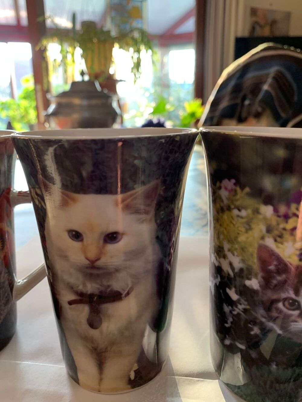 4 grands mugs d&eacute;cor chats Cuisine