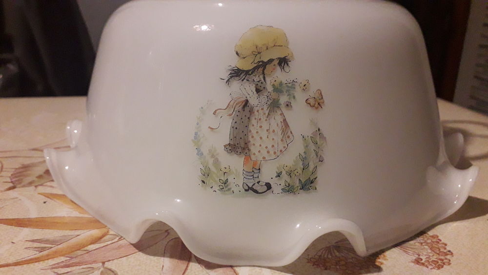 Ancien lustre abat-jour opaline. D�coration