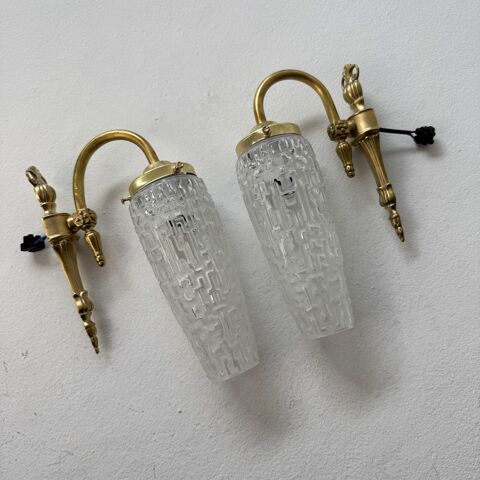 PAIRE D'ANCIENNES APPLIQUES VINTAGE 1950 Montreuil (93)