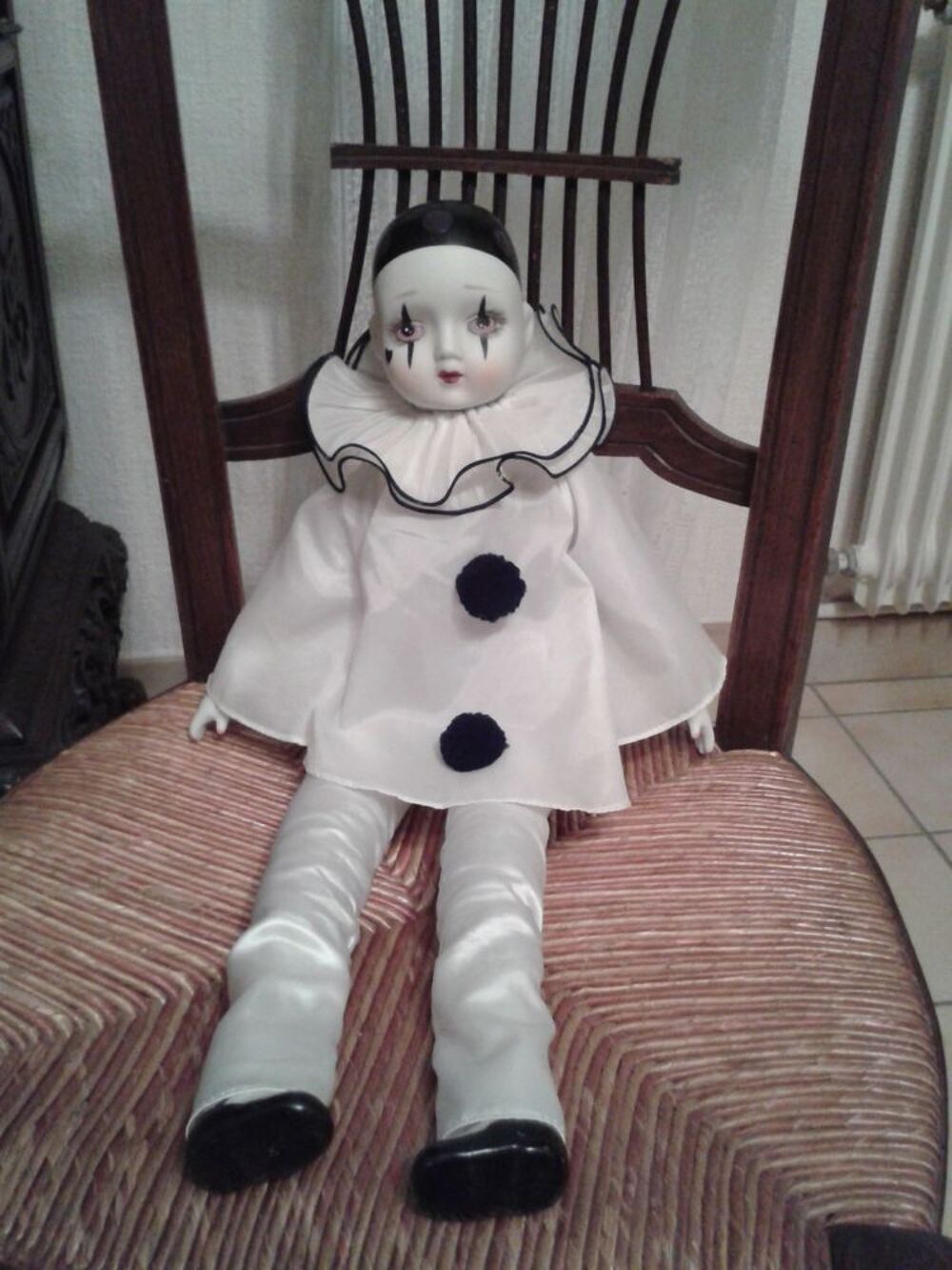 Grand pierrot vintage en porcelaine Décoration