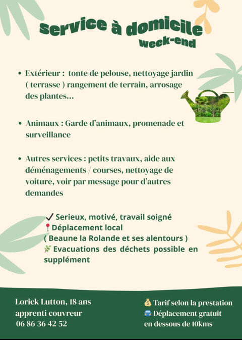 service &agrave;  la personne 0 45340 Beaune-la-rolande