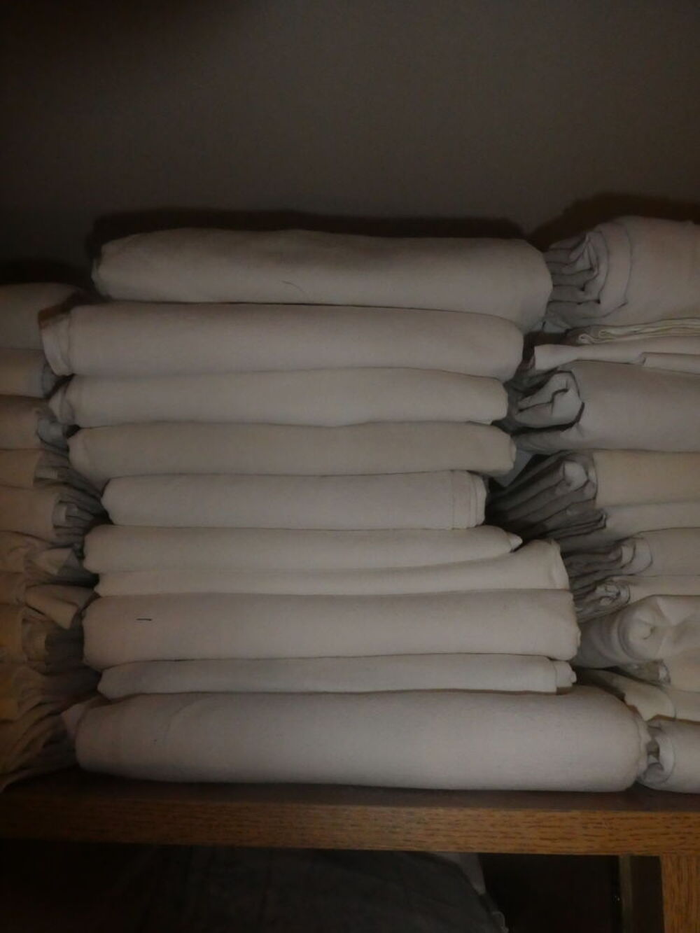 draps blanc en lin ancien Décoration