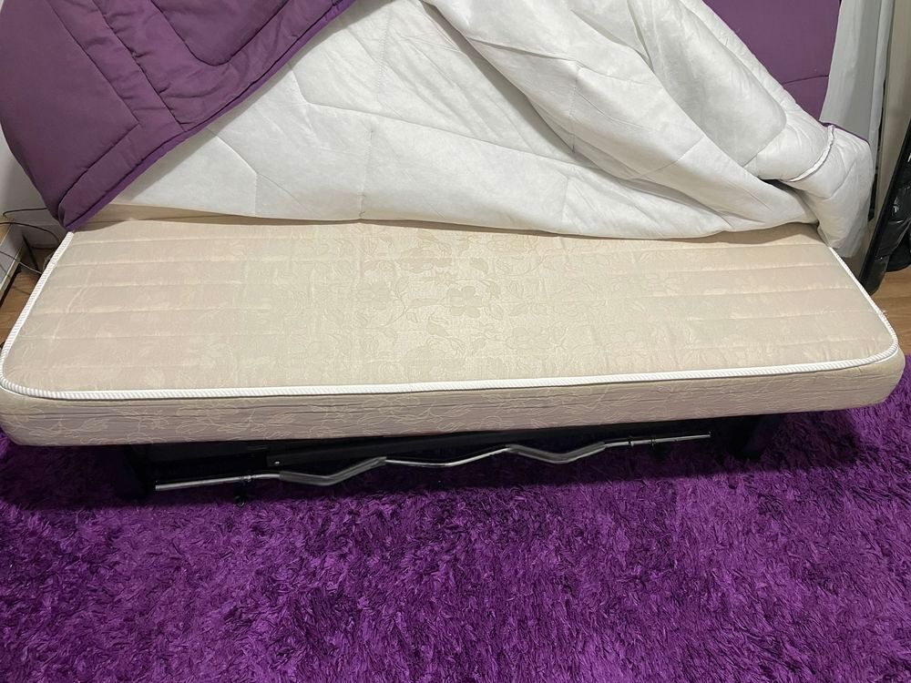 Canap&eacute; lit banquette BZ/ clic-clac violet 190x160cm Meubles