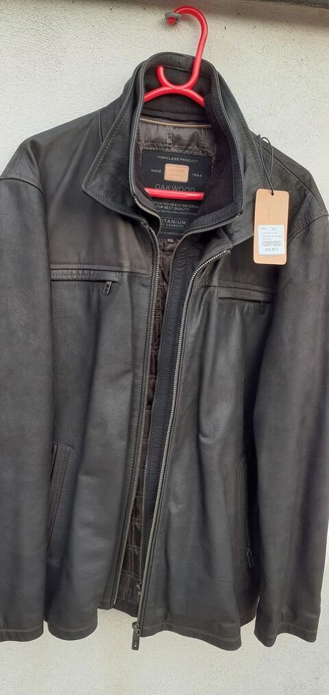 veste cuir homme couleur maron 100 Montsoult (95)