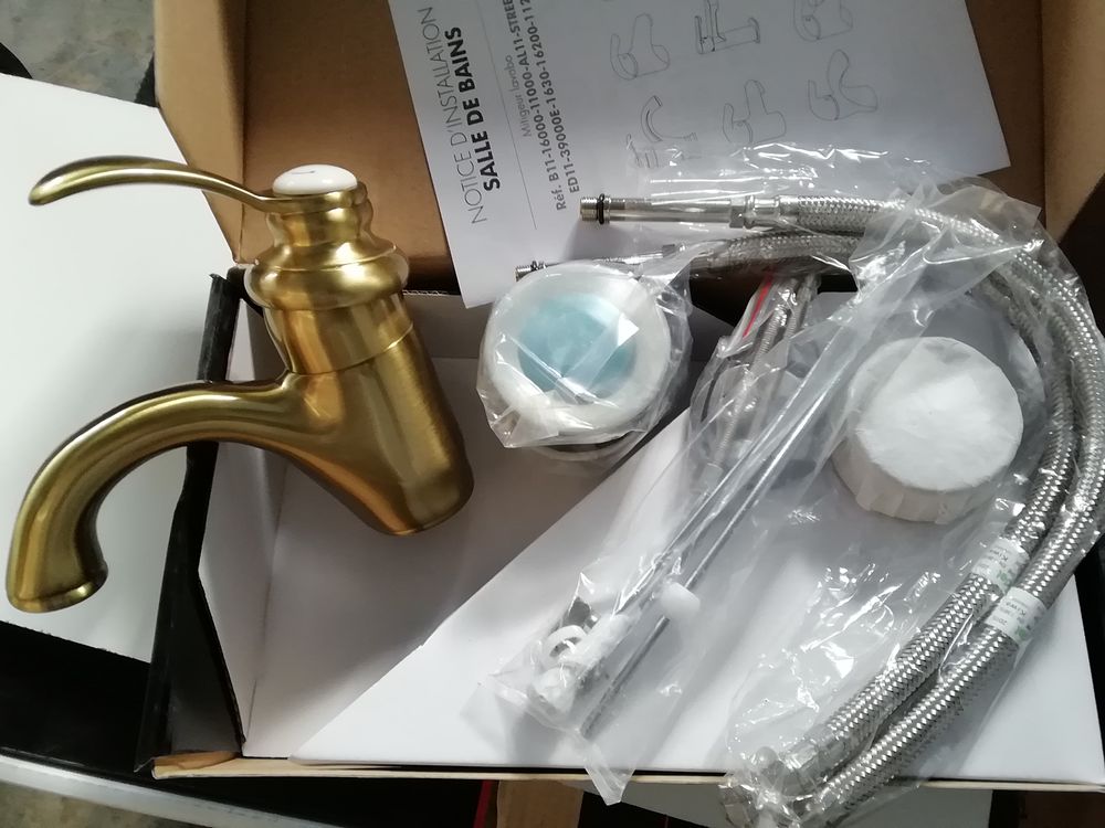Mitigeur lavabo laiton salle de bains Bricolage