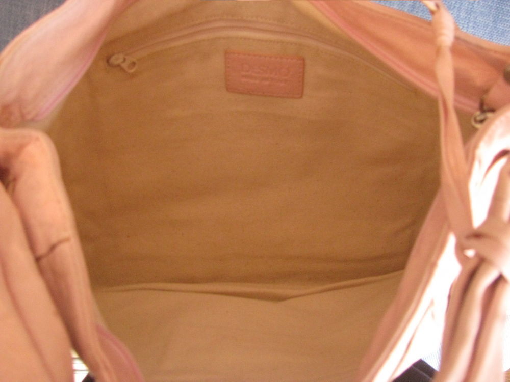 Fantastique sac rose &agrave; main en cuir Maroquinerie