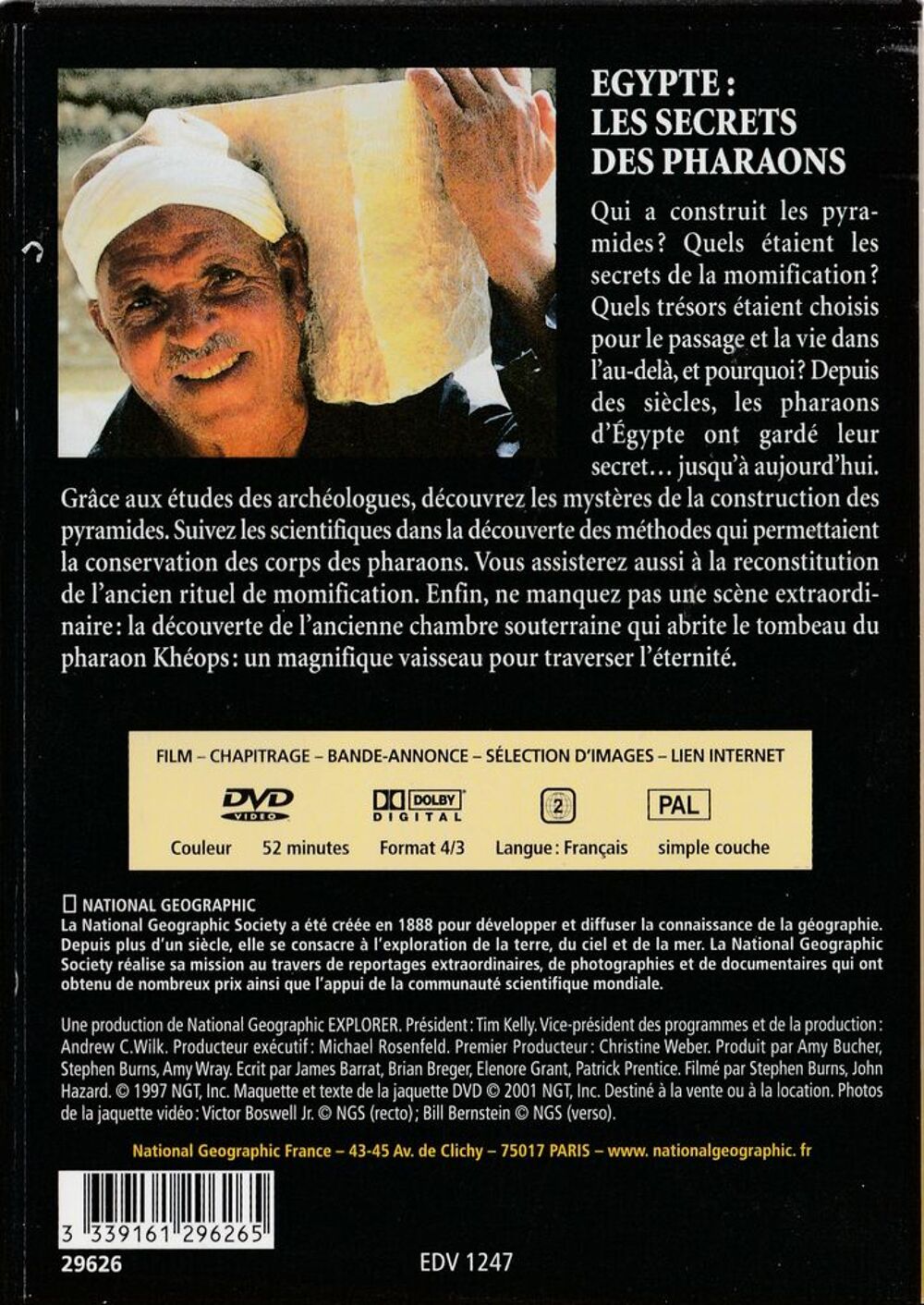 Egypte: Les secrets des Pharaons National G&eacute;ographic DVD et blu-ray