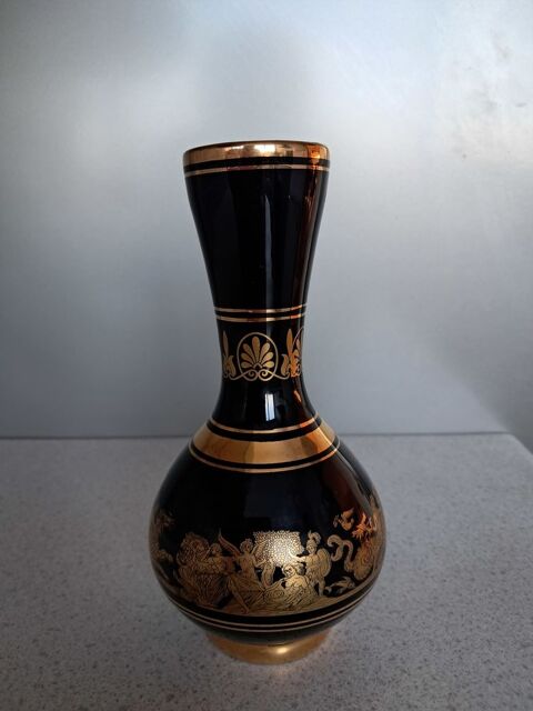 VASE GREC DORE A L'OR FIN 24 CARATS 13 Mouvaux (59)