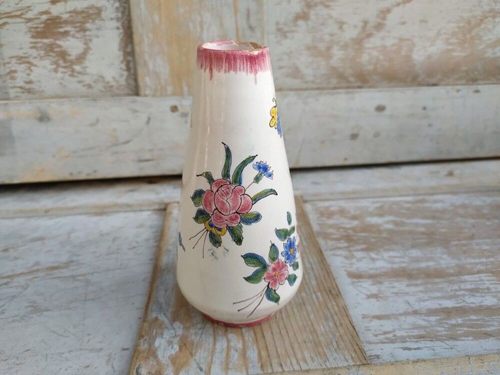 Vase Soliflore D&eacute;cor Fleurs Insectes &Eacute;mile Tessier Malicorne Décoration