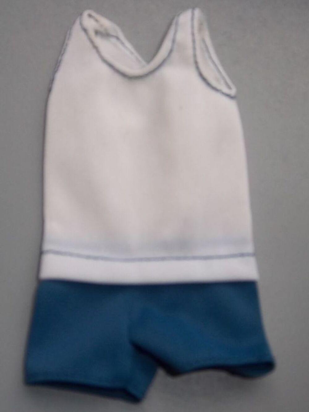 Combi short pressions carr&eacute;es bleu et blanc BARBIE Jeux / jouets
