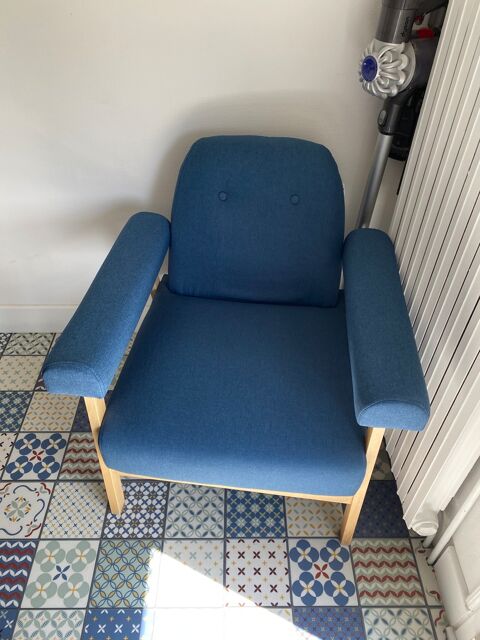 Fauteuil bleu style scandinave Jort (14)