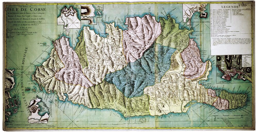 Reproduction de cartes anciennes de la Corse 