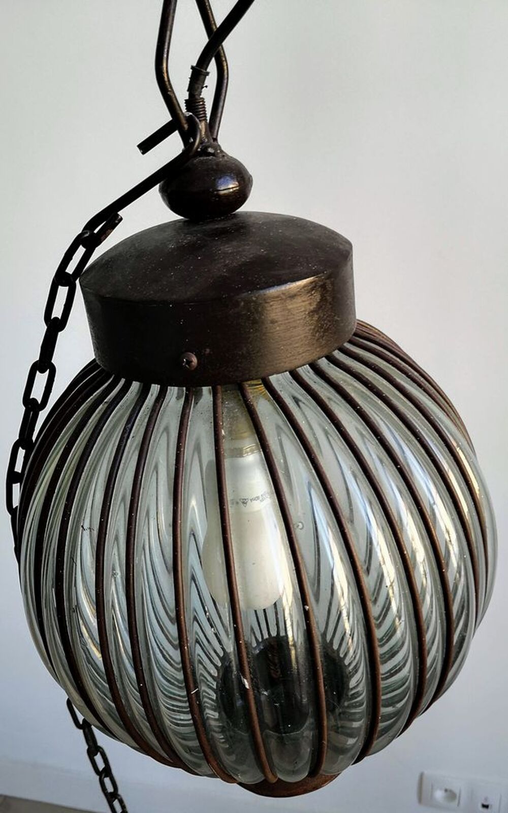 Suspension metal et verre de caract&egrave;re Décoration
