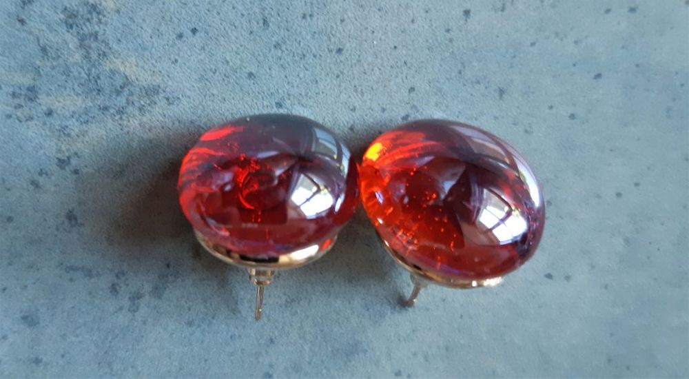 boucles d'oreilles cabochon en verre Bijoux et montres
