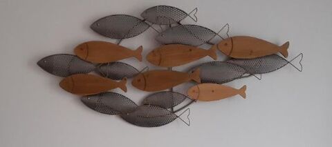 D�cor mural acier - bois - poissons 20 Hennebont (56)