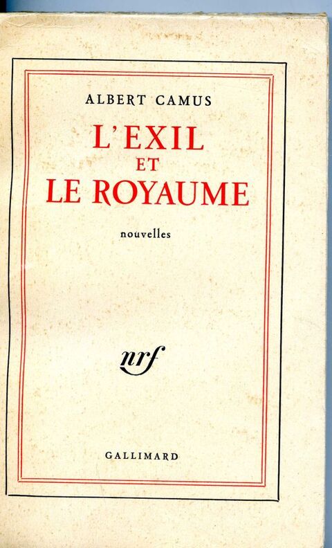 L'EXIL ET LE ROYAUME- Albert Camus, 4 Rennes (35)