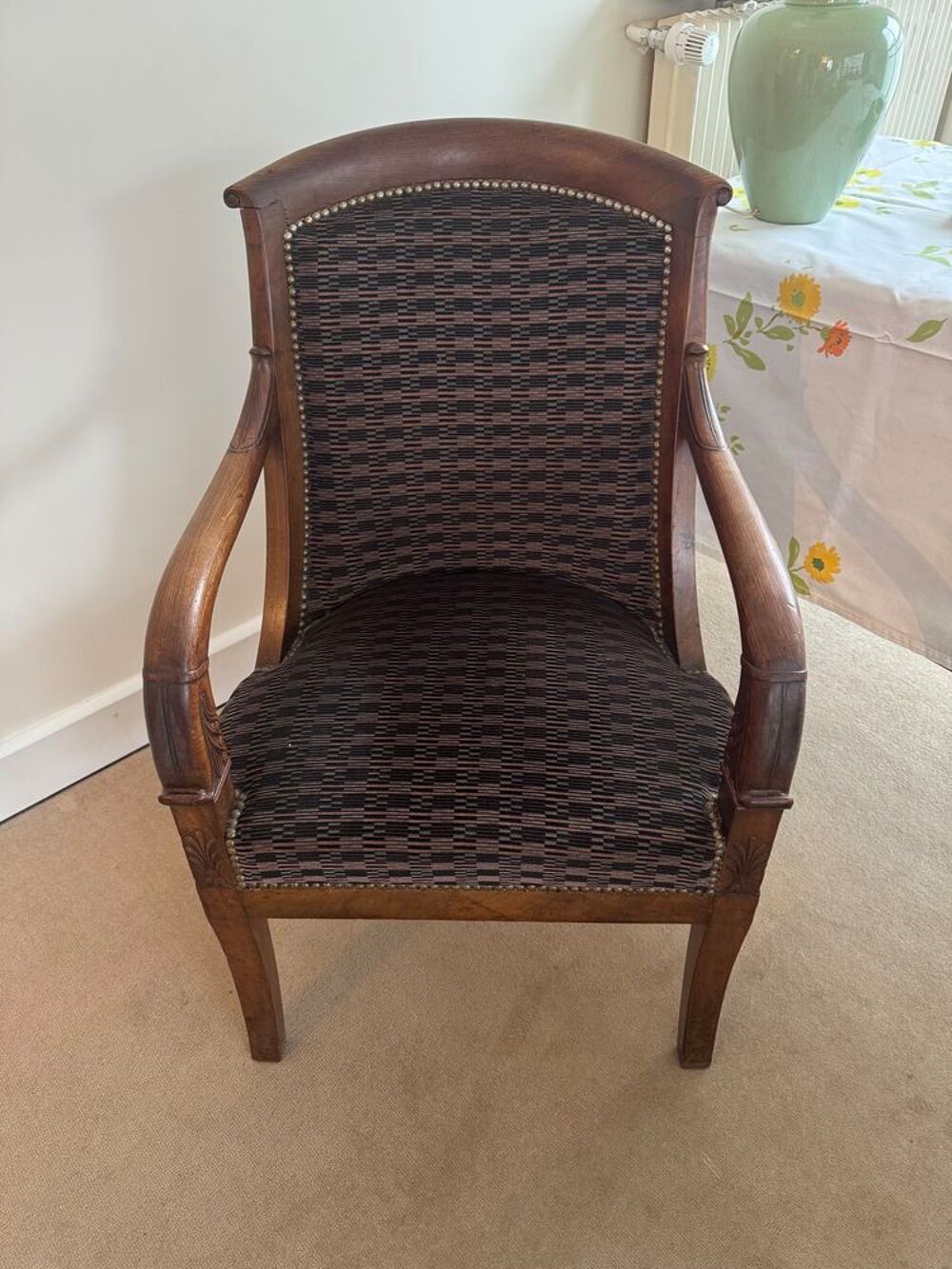 Paire de Fauteuils Anciens en Bois Sculpt&eacute; Meubles