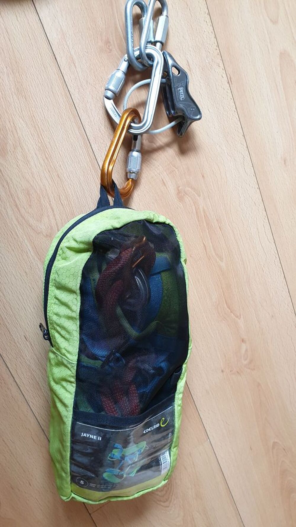 Baudrier EDELRID + longe +mousqueton PETZL Sports