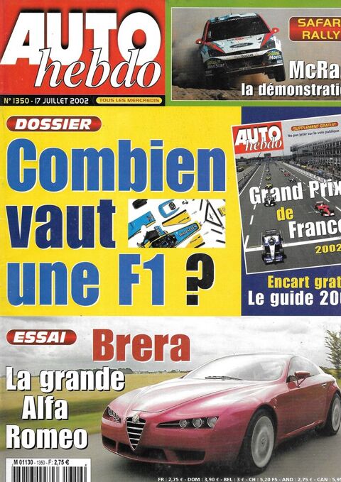 AUTO HEBDO 1350 2002  FORD FOCUS ST 170  SUBARU Impreza WRC  2 Castelnau-sur-Gupie (47)