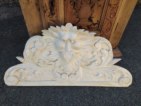 Ancien Fronton Bois Sculpt� XIX�me Meuble Ornement  90 Loches (37)