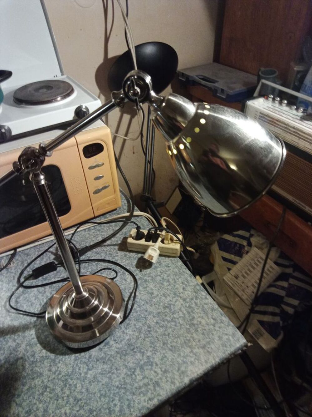 lampe de bureau, style industriel, inox massif Décoration