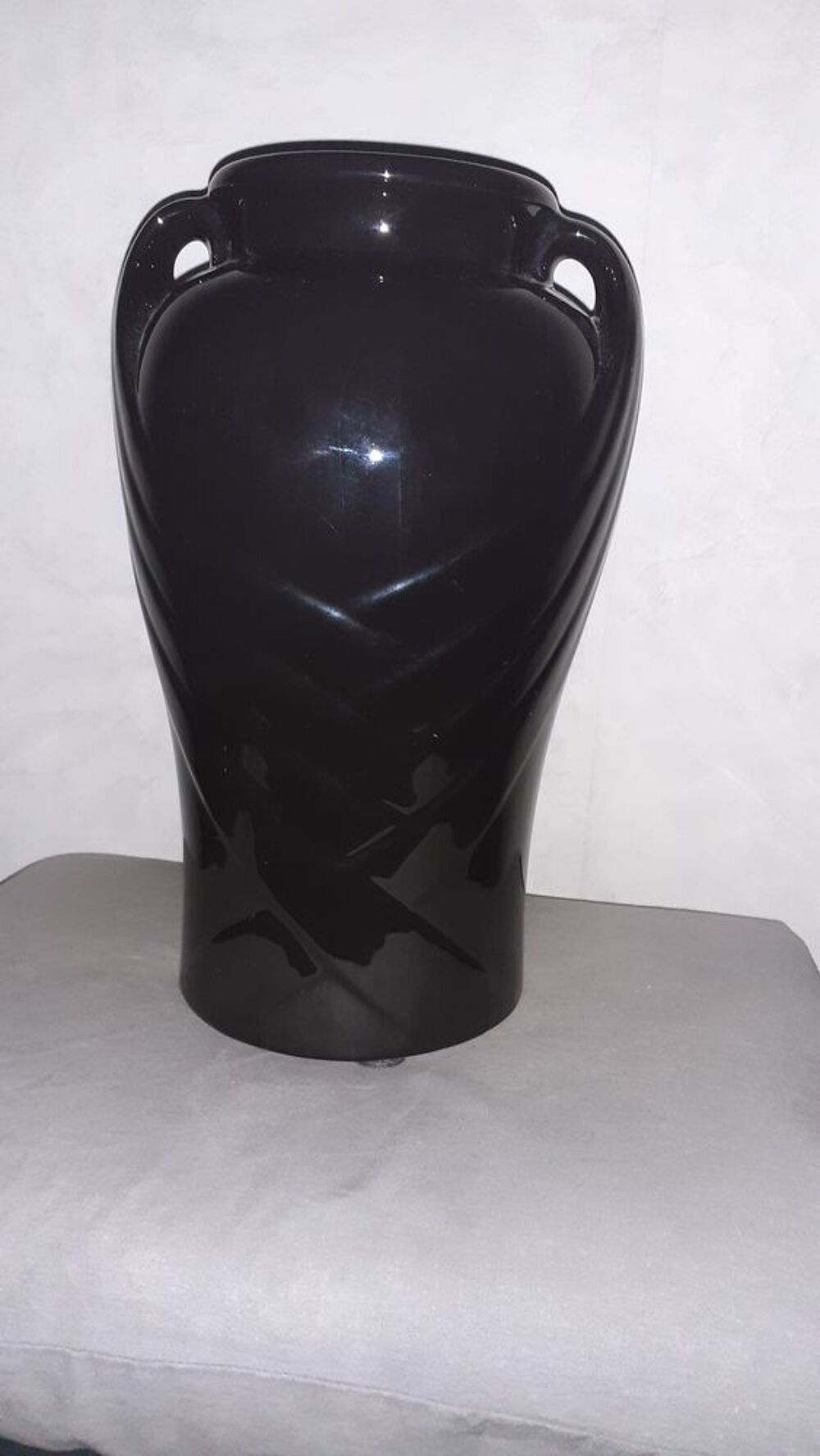 Grand vase noir brillant Dcoration