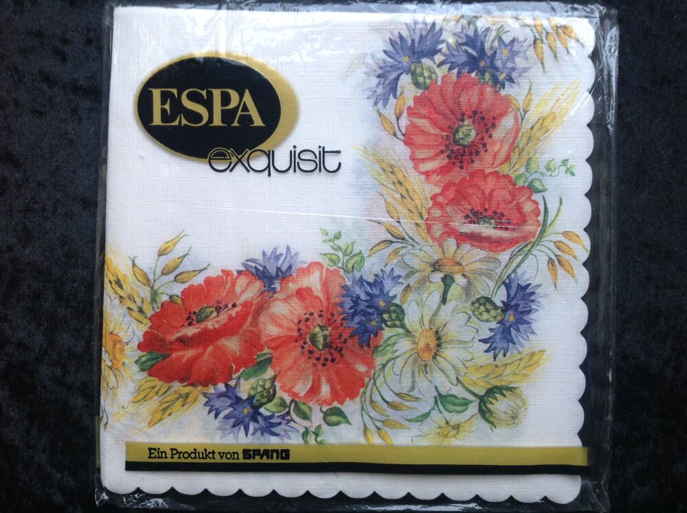 25 SERVIETTES EN PAPIER DE SOIE FIN FLEURS VARI&Eacute;ES Envoi Pos Décoration