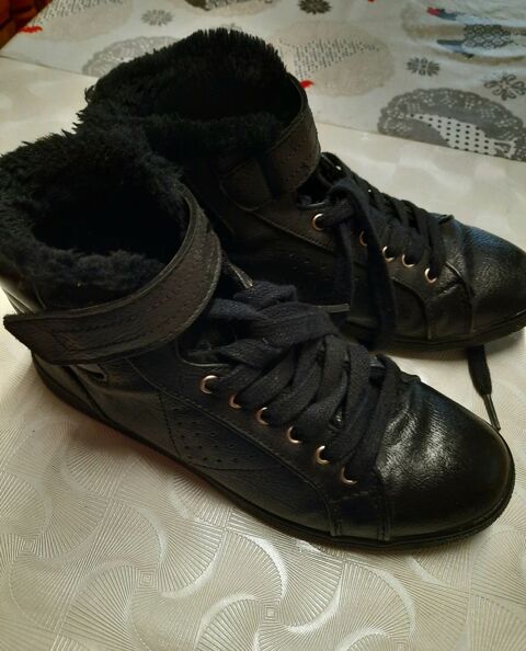 Bottines  - boots noir int�rieur fourr�  chaud P 36 8 Domart-en-Ponthieu (80)