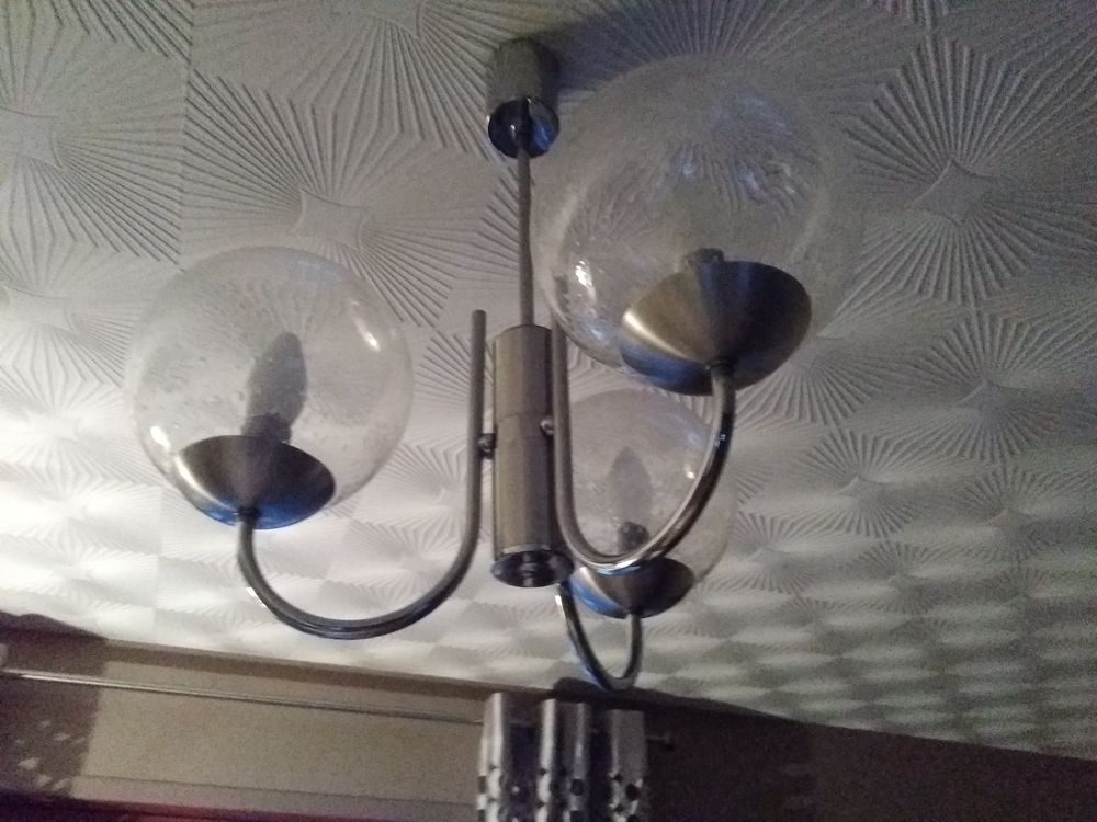 lustre en inox 3 ampoules Décoration