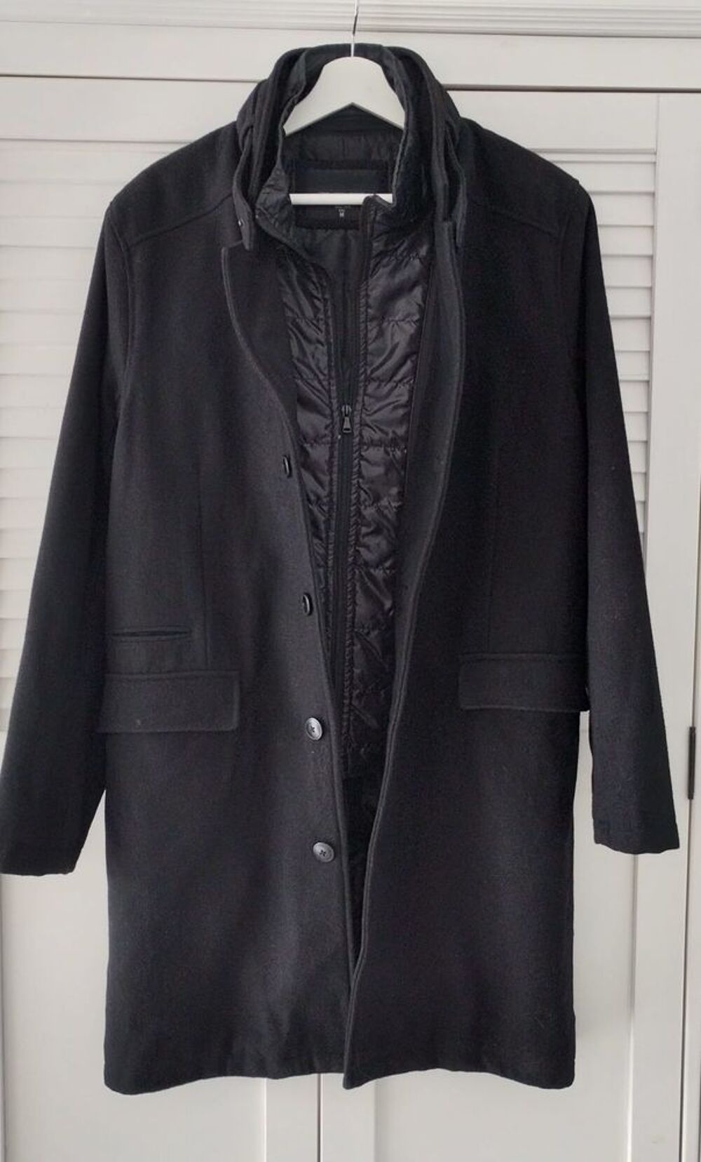 Manteau Homme Ajust&eacute; en Laine M&eacute;lang&eacute;e en Fibres Durables Vêtements