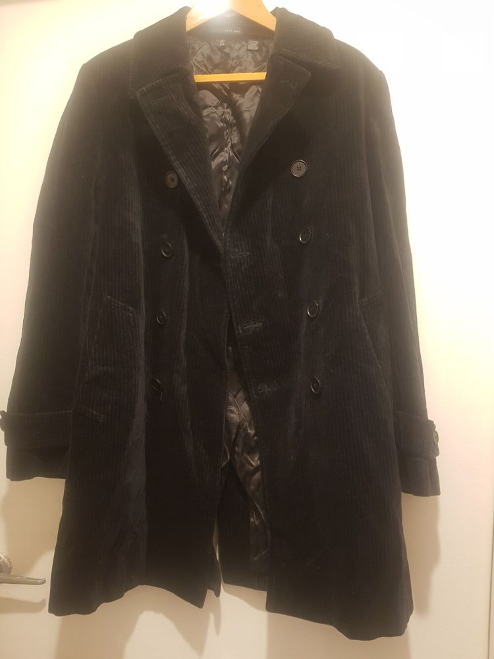 MANTEAU VELOURS NOIR EPAIS ET DOUBLE _ TAILLE 40 _ ZARA MAN Vêtements
