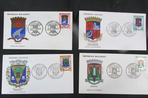 Lot de 4 enveloppes, 1er jour d'�mission, R�poblika Malagasy 12 Montauban (82)