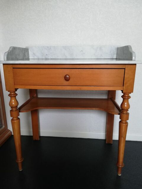 Table de toilette ancienne, dessus en marbre 100 Bizanos (64)