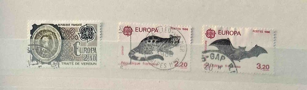 S&eacute;rie de timbres de collection de France B 