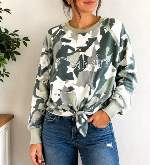 Pull à nouer Femme Calvin Klein XS 34 style camouflage milit 15 Brienne-le-Château (10)