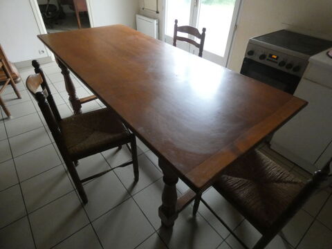 table de cuisine sjour bois massif 80 Vezins (49)