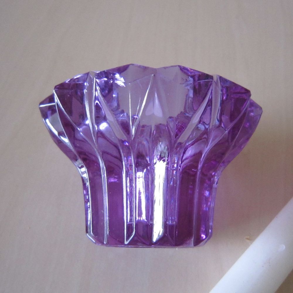 PORTE-BOUGIE EN VERRE TEINTE AVEC SA BOUGIE Décoration