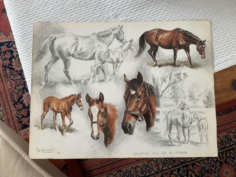 Lithographie H Dwatigant Jellatina et son foot par Nijinsky 