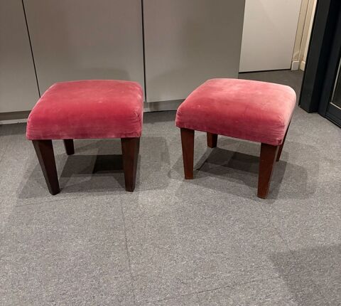 PETITS TABOURETS BAS POUFS VELOURS ET BOIS 100 Marseille 12 (13)
