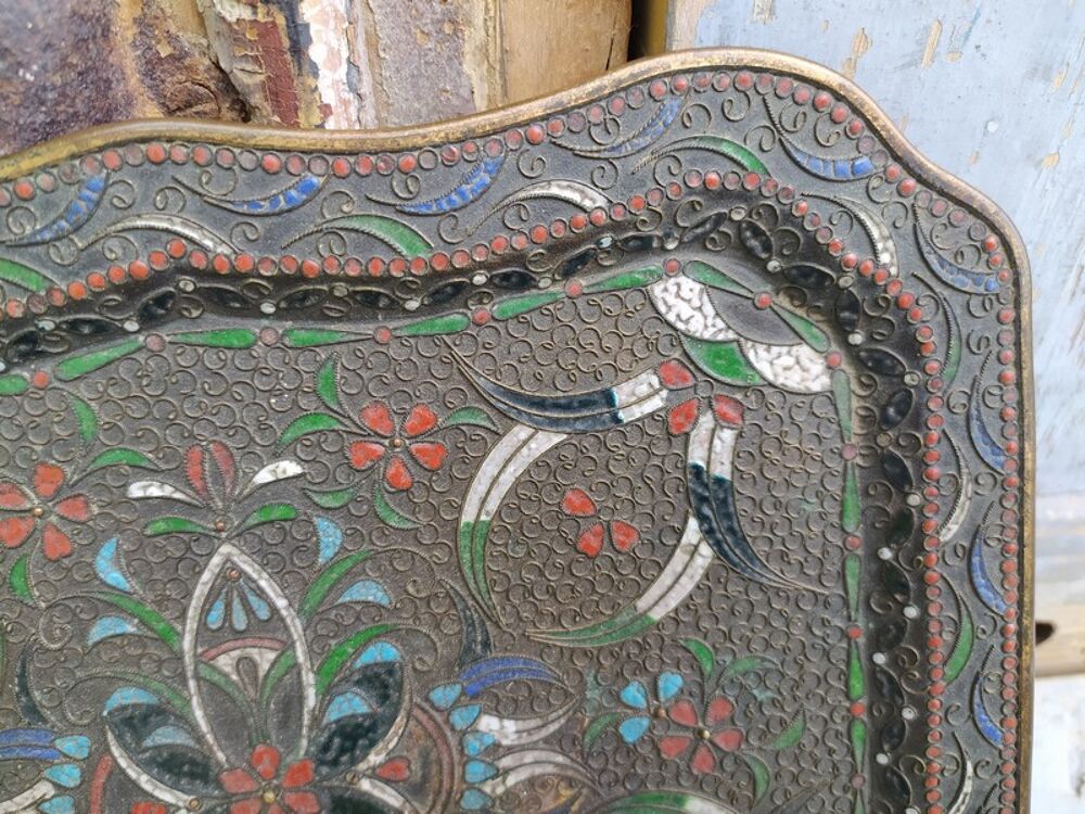Ancien Plateau &Eacute;mail Cloisonn&eacute; Russe Russian Enamel 