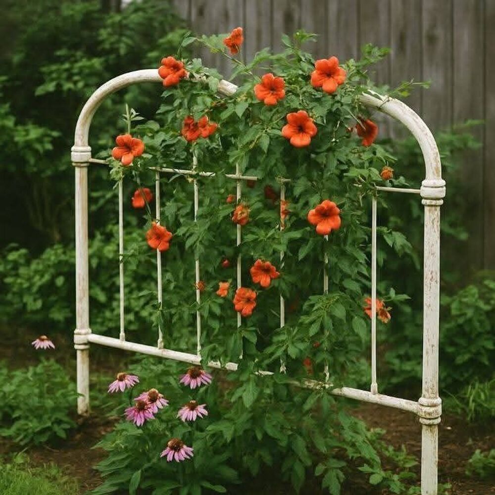 structure de lit en fer forg&eacute; Jardin