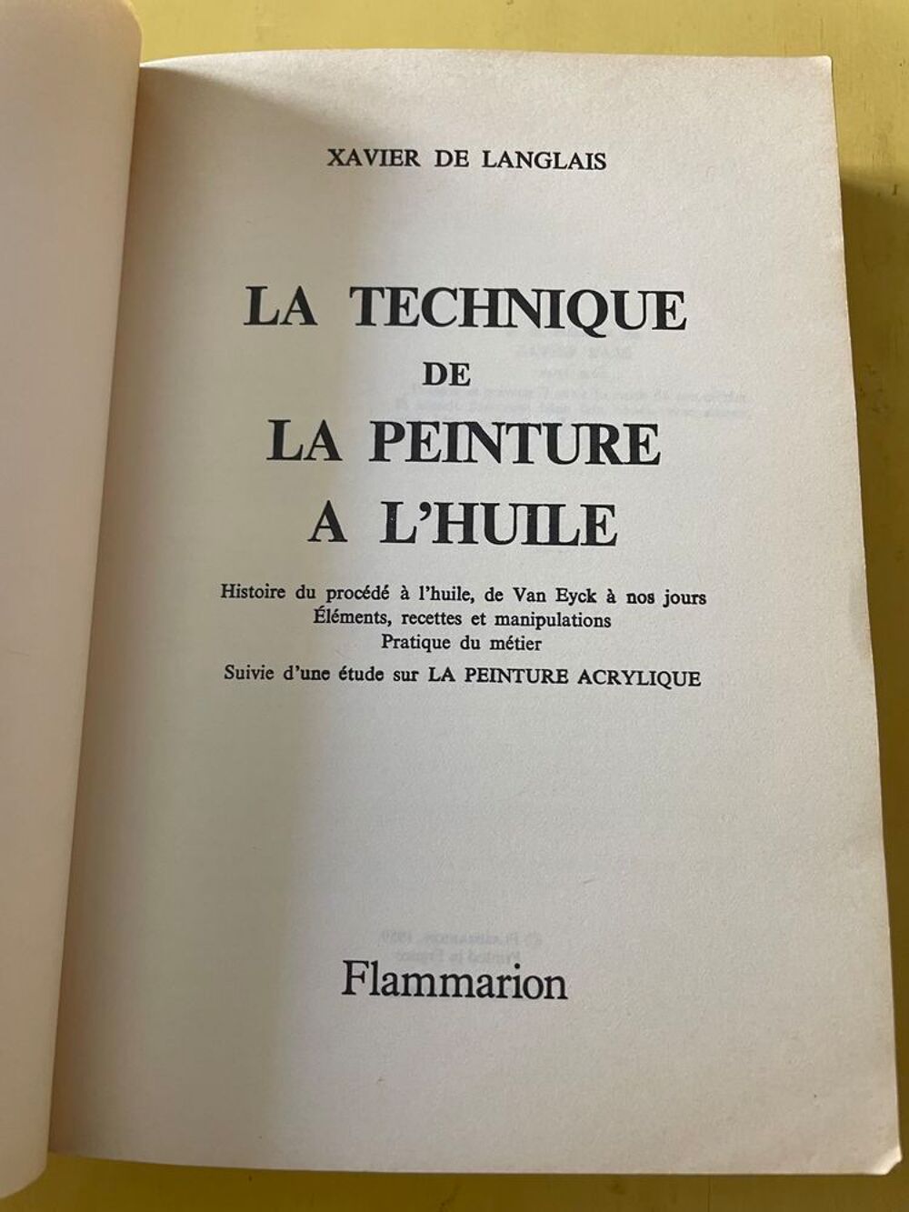 Livre La Technique De La Peinture &Agrave; L'huile - Histoire Livres et BD
